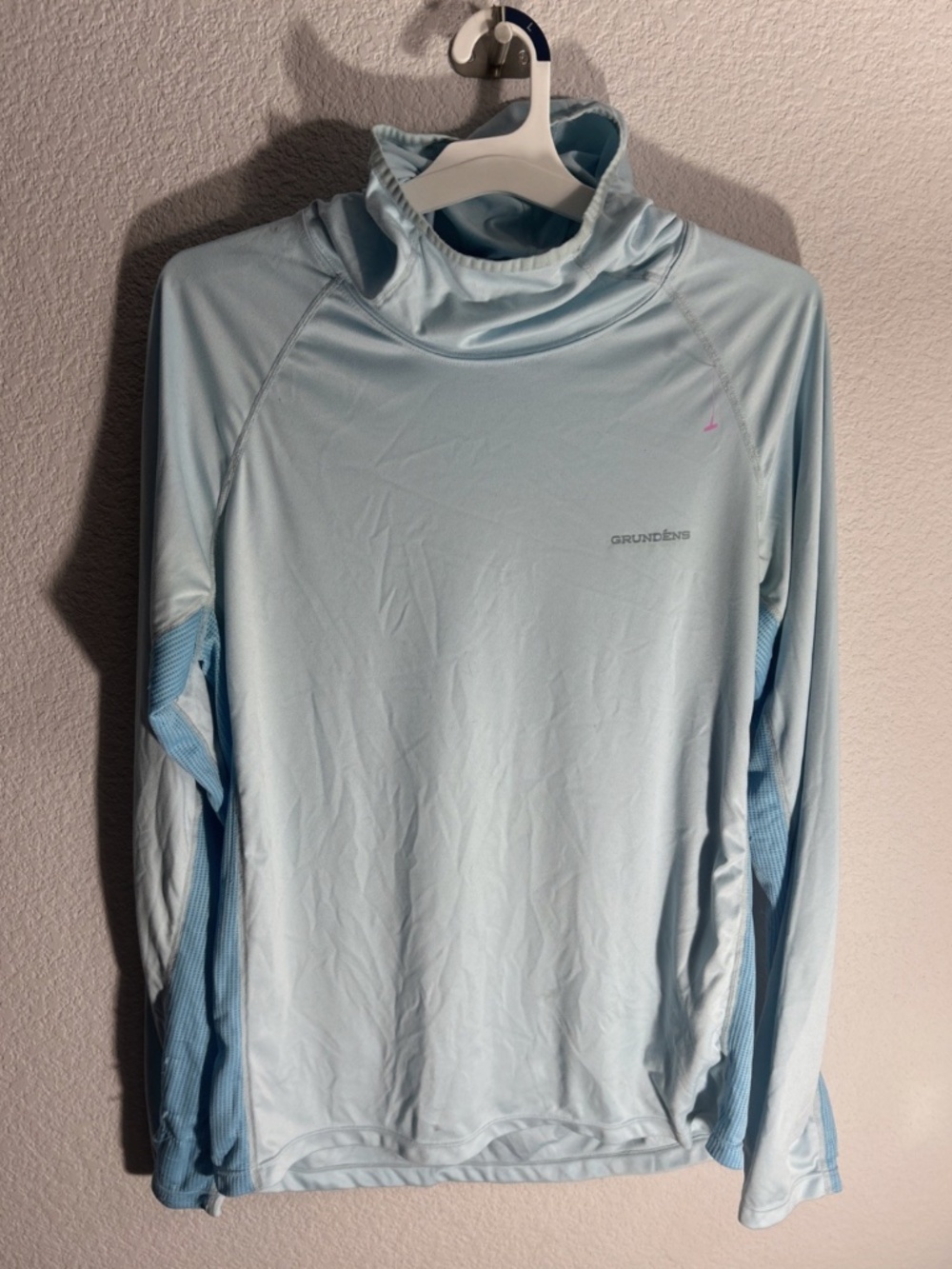 Grundens Hoodie Mens Large Blue Performance Hooded Baselayer UPF 50